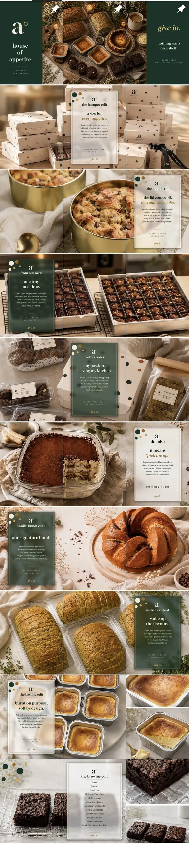 Instagram feed of House of Appetite bakes